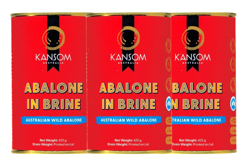 澳洲野生捕獲鮑魚 Kansom Canned Abalone in Brine 黑邊鮑魚 1P/110g (紅罐: 鹽水版)