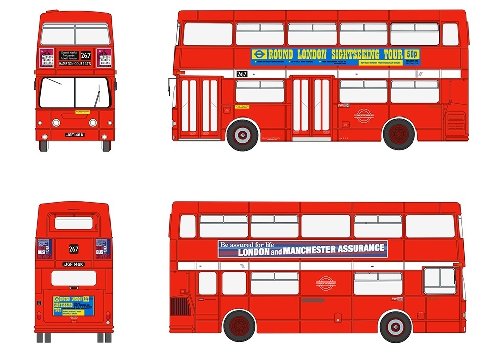 預訂:1/76 EFE London Transport Daimler Fleetline DMS146 JGF 146K - 267 (E43002)
