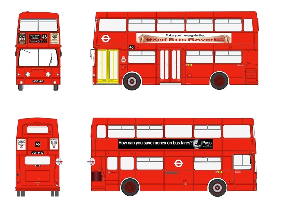 預訂:1/76 EFE London Transport Daimler Fleetline DMS141 JGF 141K - 46 (E43003)