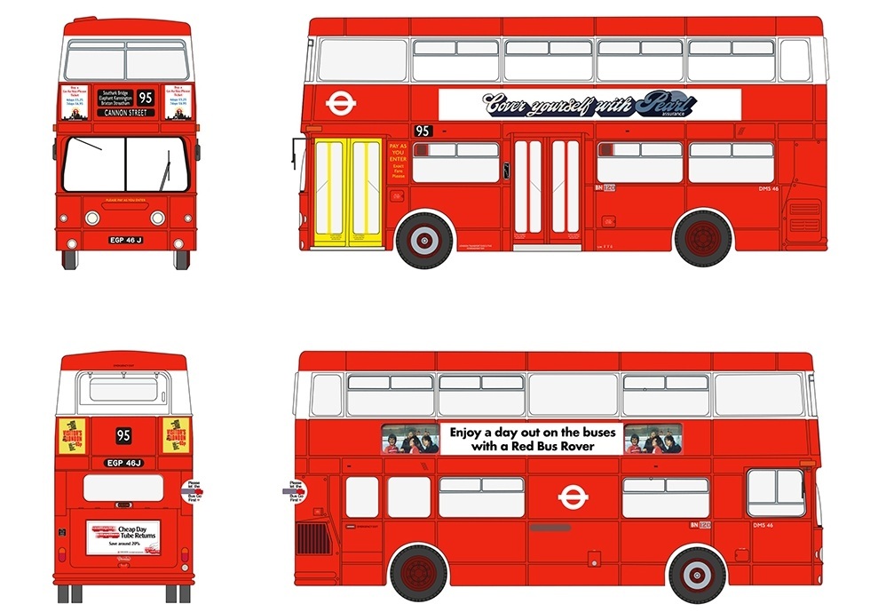 預訂:1/76 EFE London Transport Daimler Fleetline DMS46 EGP 46J - 95 (E43004)