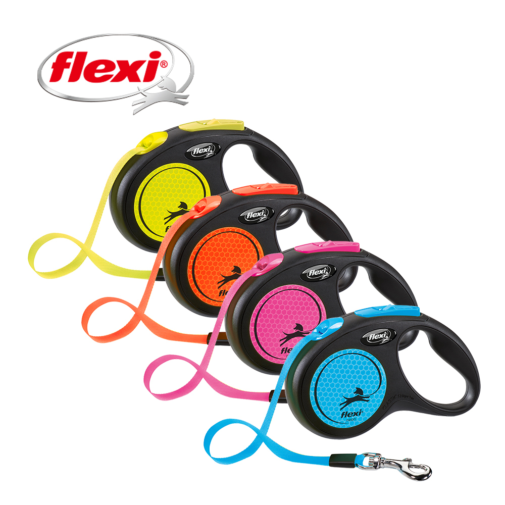 flexi 飛萊希｜炫光系列 外出用帶狀伸縮牽繩 (多色)