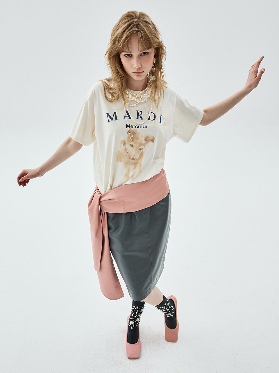 Mardi Mercredi TSHIRT NEZ TOUT ROSE 02