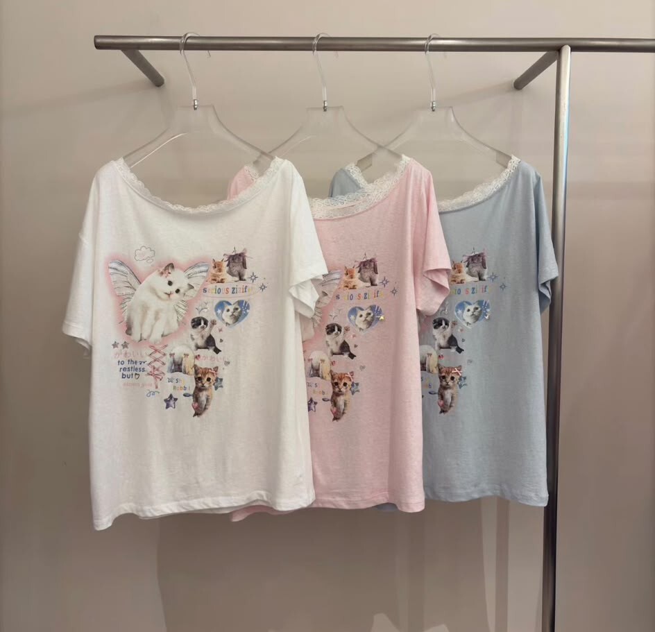 ML07   可愛貓貓T 胸44-56長27 $499