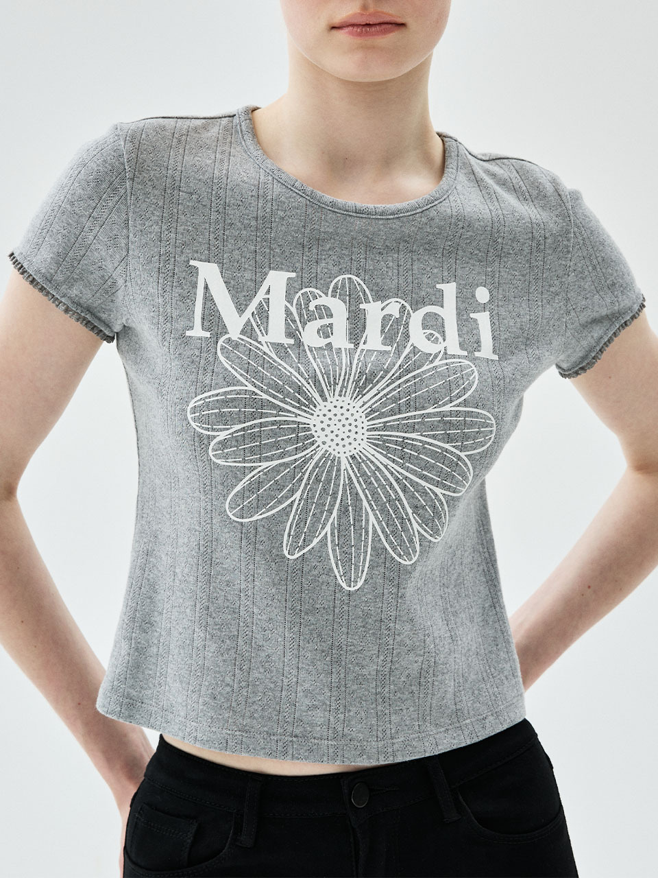 Mardi Mercredi SLIM FIT TOP EYELET FLOWERMARDI