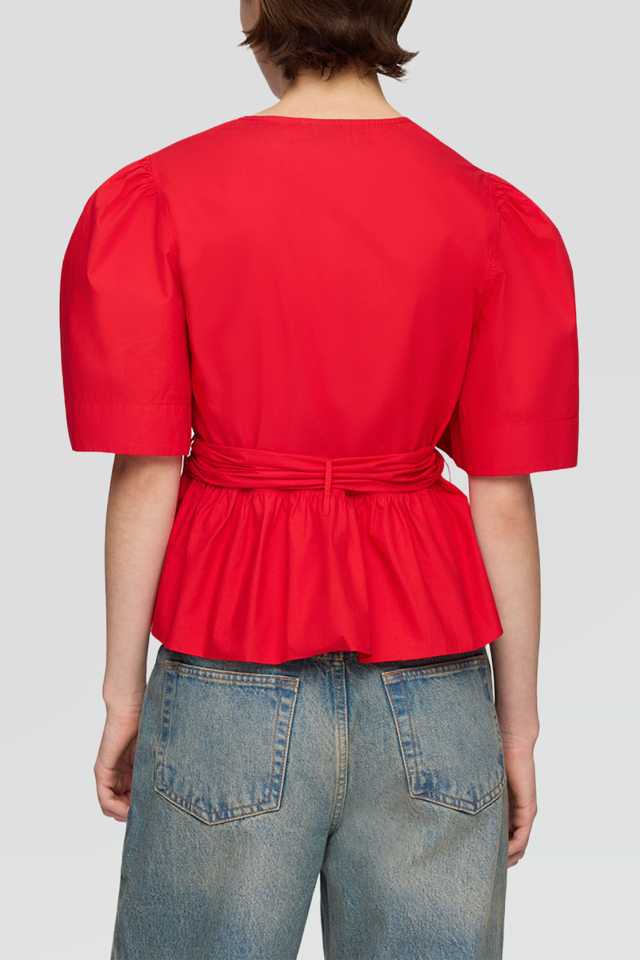 GANNI｜Cotton Poplin Bow Blouse