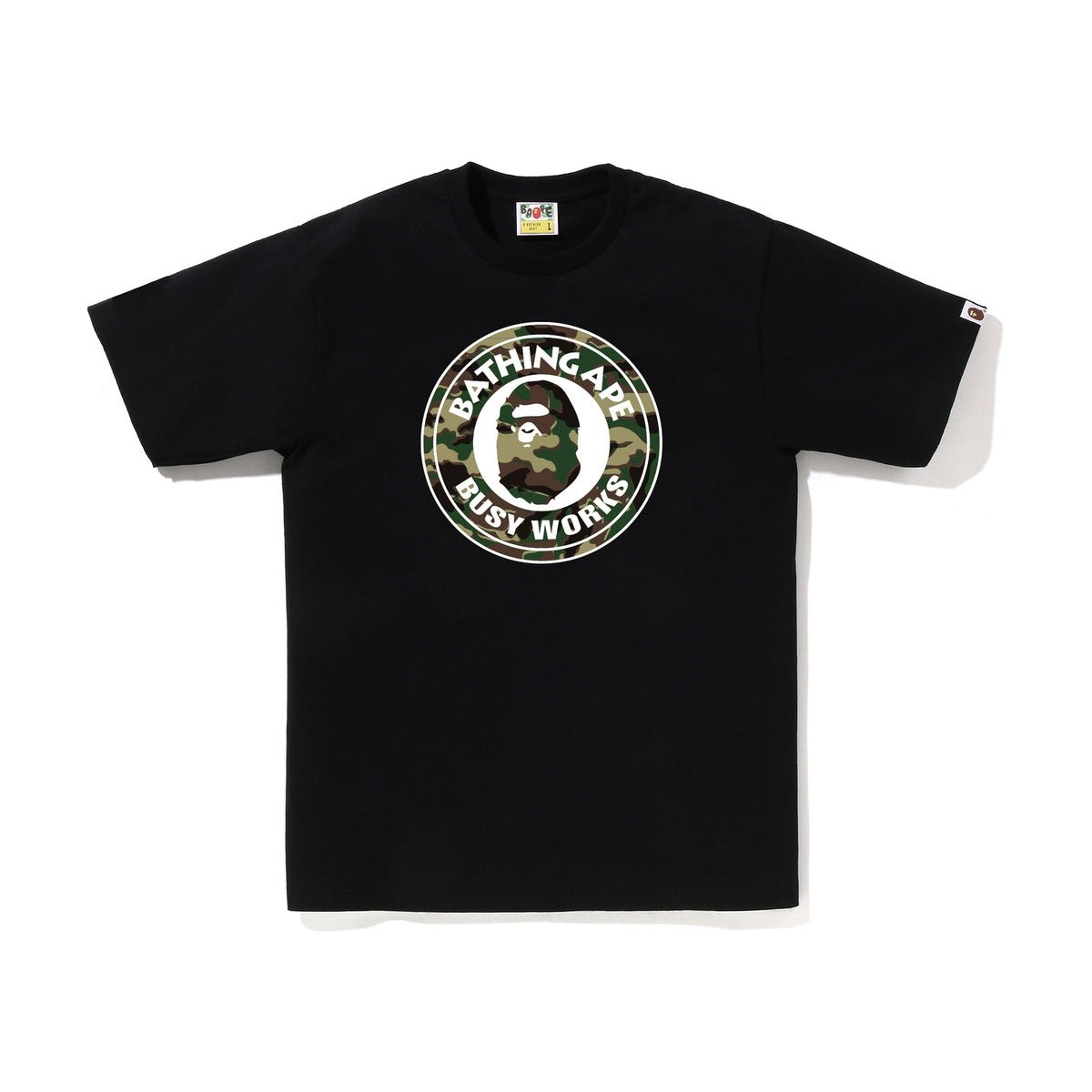 -(B4b04)- A BATHING APE BAPE GLITCH WOODLAND CAMO BUSY WORKS TEE 森林迷彩 工作 短Ｔ 綠迷彩 /黃迷彩