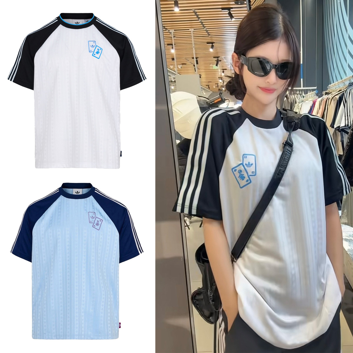 男女款 ADIDAS X DISNEY U TEE SS 白 藍 迪士尼 柴郡貓 愛麗絲夢遊仙境 聯名款 寬鬆 透氣 三葉草 短T【KY8307/KY8308】ADLP