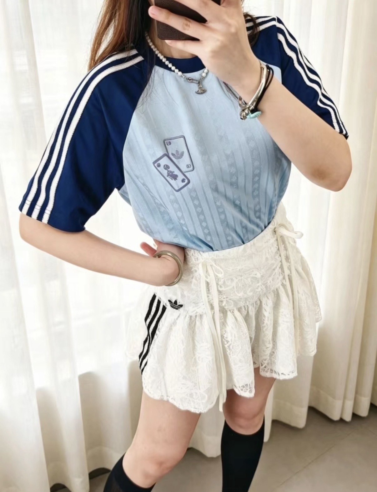 男女款 ADIDAS X DISNEY U TEE SS 白 藍 迪士尼 柴郡貓 愛麗絲夢遊仙境 聯名款 寬鬆 透氣 三葉草 短T【KY8307/KY8308】ADLP