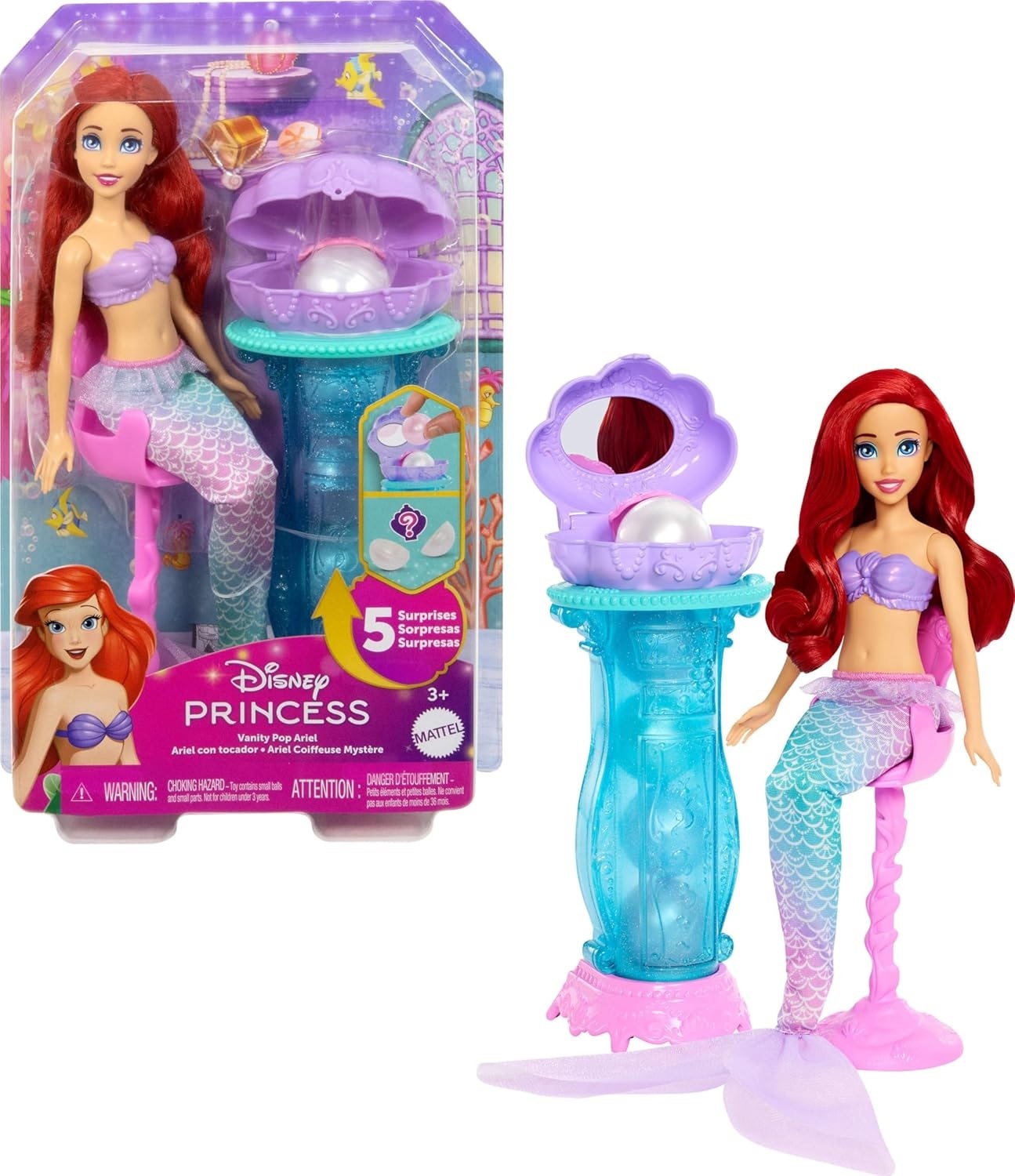 【玩具研究中心】MATTEL 美泰兒 迪士尼 愛麗兒驚喜寶盒
