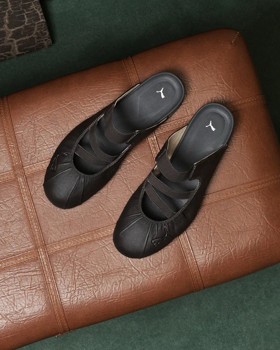 PUMA SPEEDCAT MULE 抓皺設計 皺摺 包頭鞋 穆勒鞋 拖鞋 懶人鞋 黑咖 黑棕 深咖 ROSÉ代言同款 朴彩英 女鞋 409618-04 / 調貨