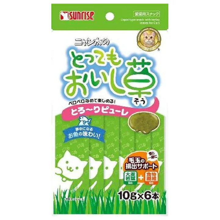 Sunrise ニャン太 魚味貓草去毛球肉泥 10g x 6支