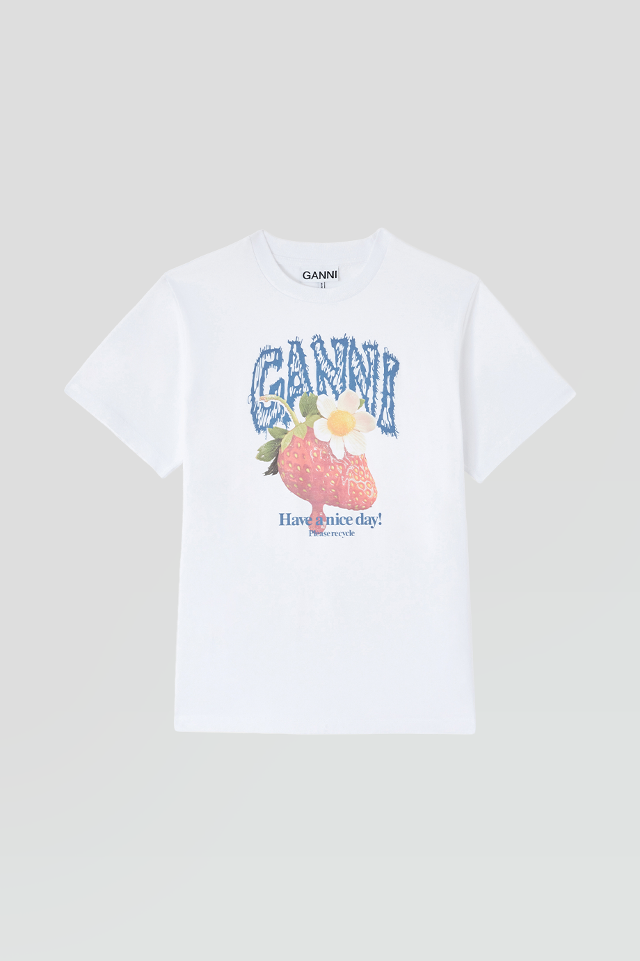 GANNI｜基本款棉質草莓短袖上衣