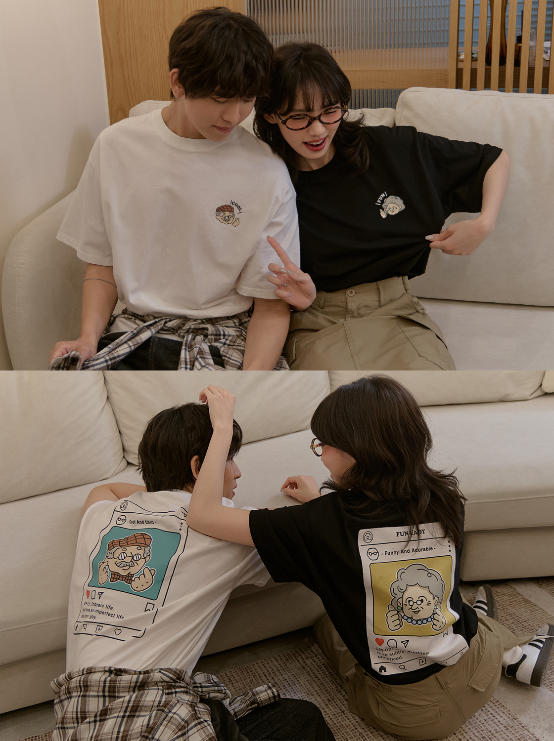 【3件999】【期間限定】趣味人物印花TEE