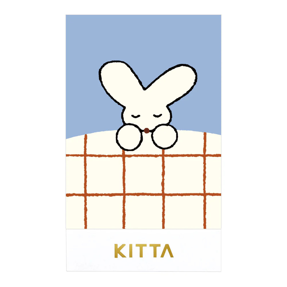 KITTA 隨身攜帶和紙膠帶 CLEAR 透明郵票 睡前時光｜KING JIM 日本