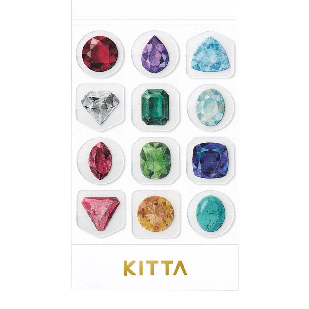 KITTA 和紙膠帶 誕生石 Clear 透明割型貼紙｜KING JIM 日本