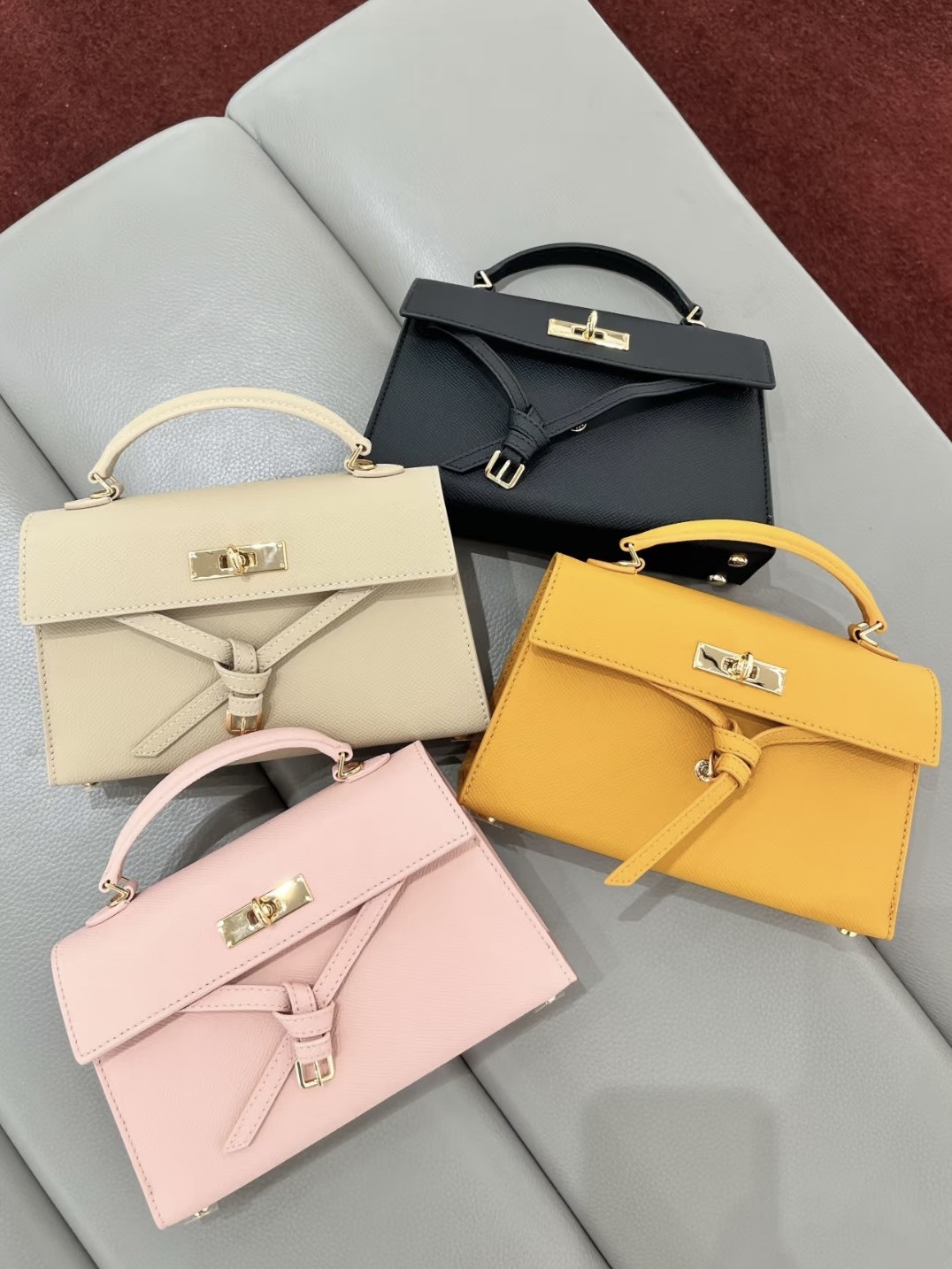 CHARLES & KEITH 小CK TRICHA 綁帶手提包 金屬扣 凱莉包 側背包 小包