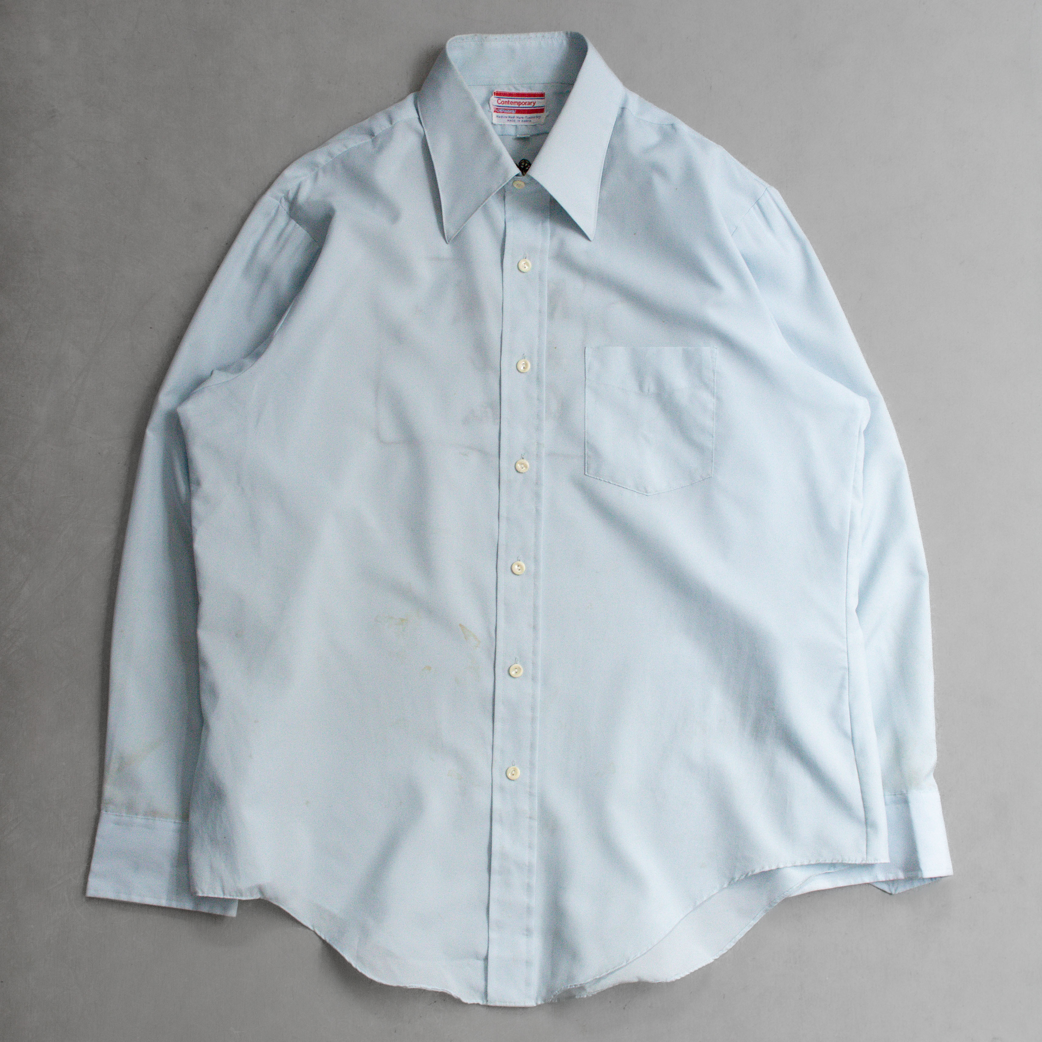 70S JCPENNEY BOWLING SHIRT 美國 淺藍 刺繡 長袖 保齡球 襯衫