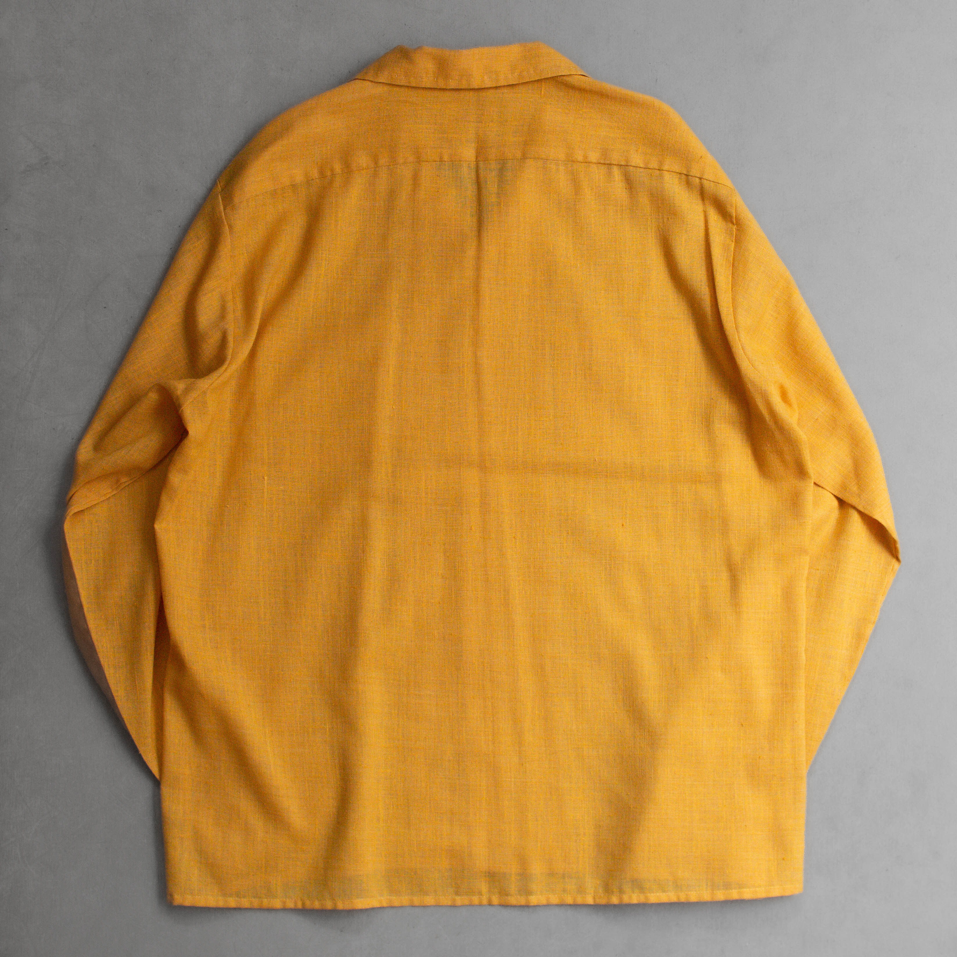 60S MCGREGOR OPEN SHIRT 美國 黃色 素面 開領 長袖 襯衫