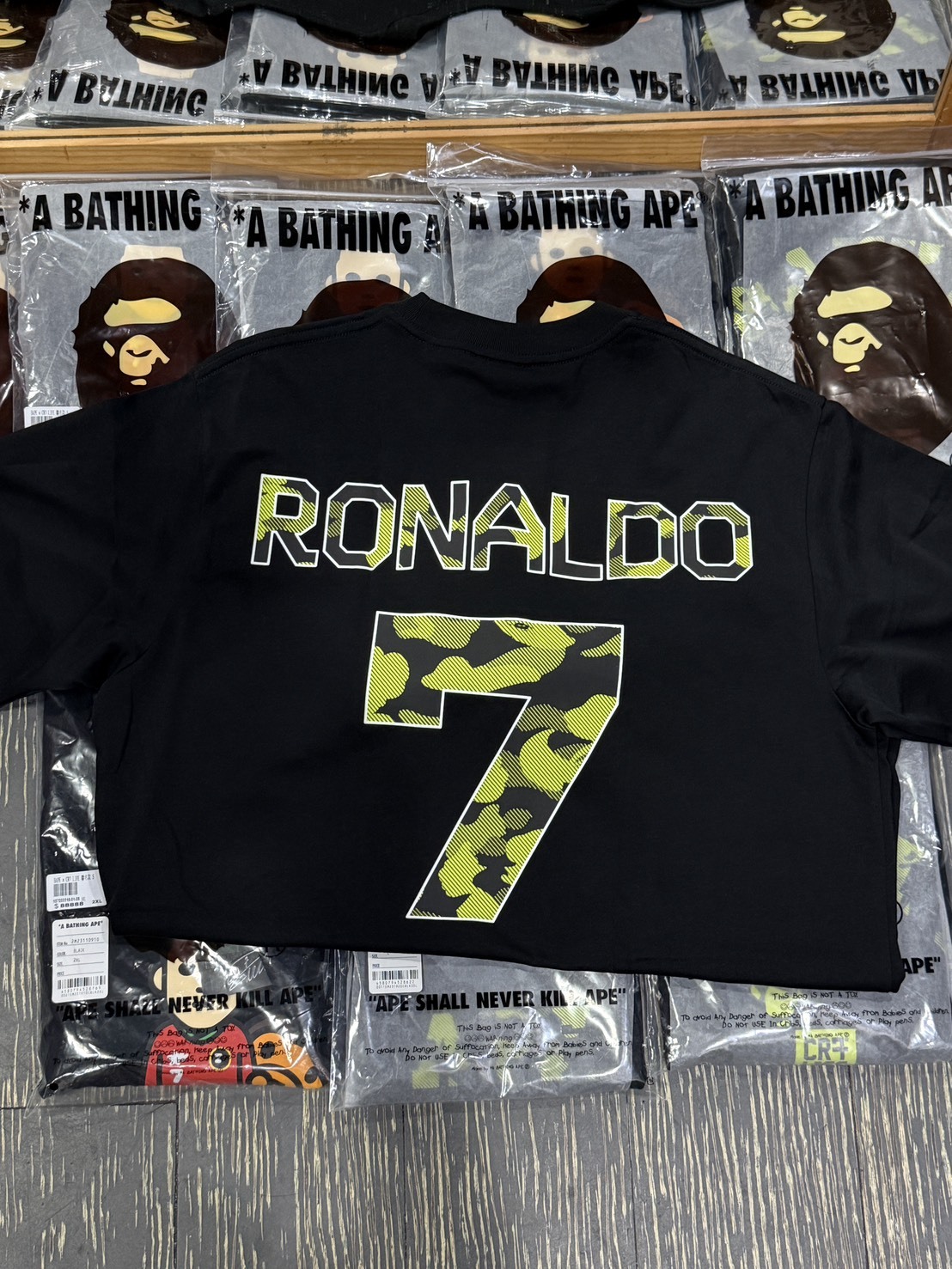 BAPE X CR7 LIFE 聯名款 26SS 猿人頭 迷彩 C羅 7號 短Tee 1M23110920