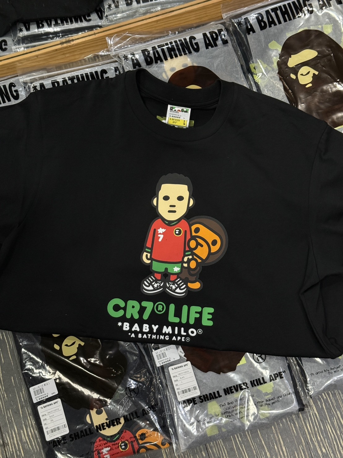 BAPE X CR7 LIFE 聯名款 26SS C羅 MILO 短Tee 2M23110910