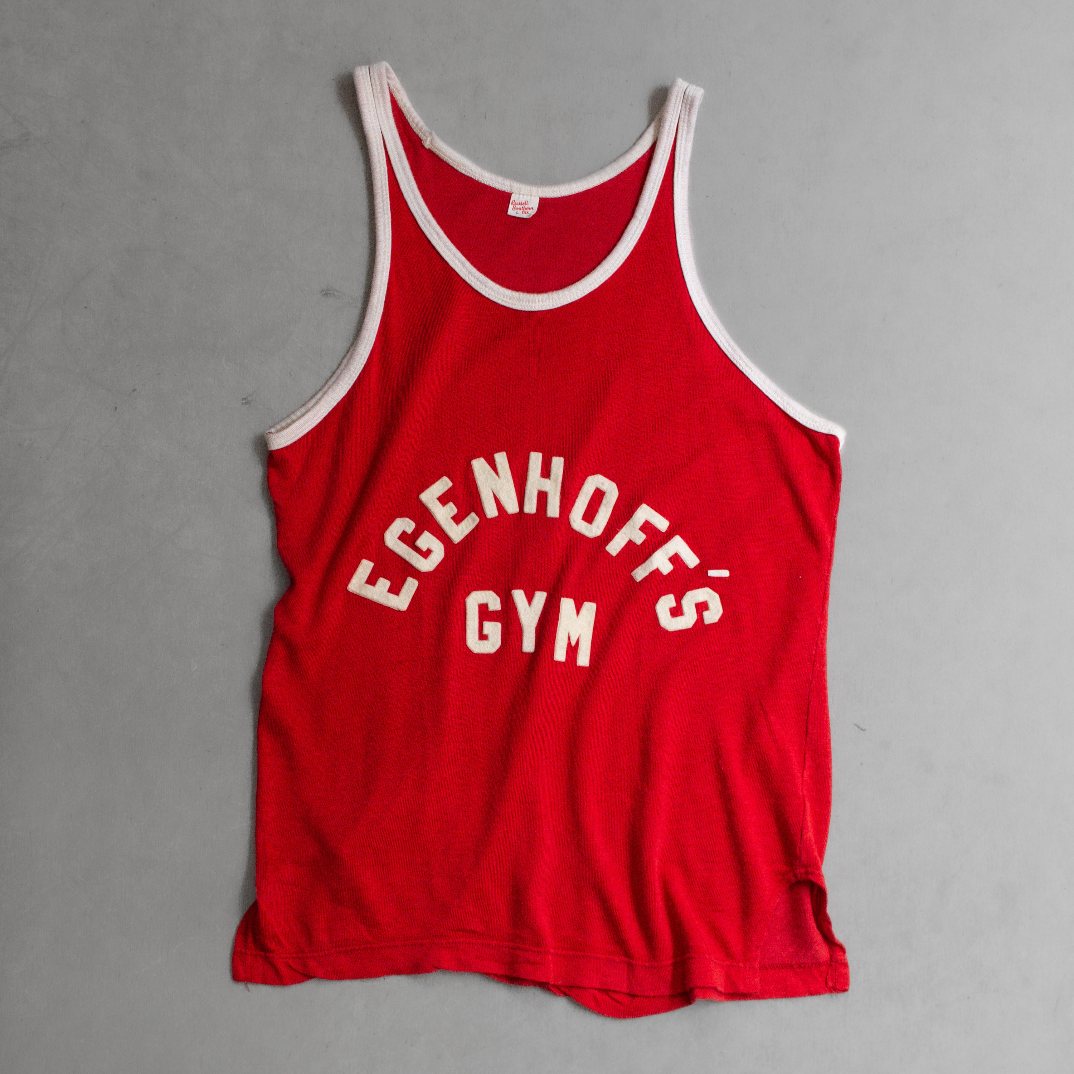 50S RUSSELL ATHLETIC TANK 美國製 紅色 嫘縈 滾邊 球衣 無袖 背心