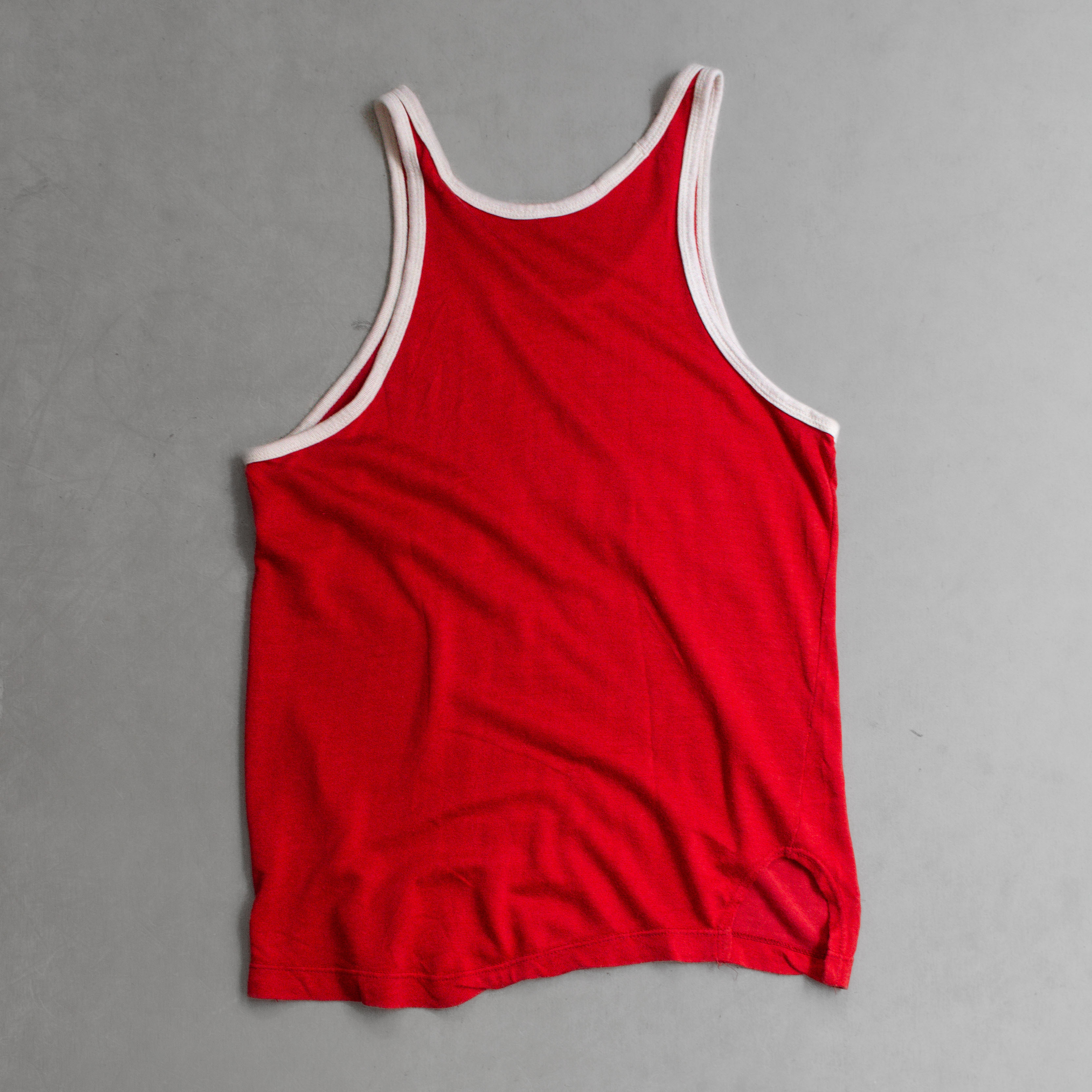 50S RUSSELL ATHLETIC TANK 美國製 紅色 嫘縈 滾邊 球衣 無袖 背心