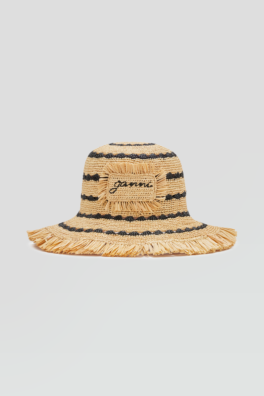 GANNI｜STRIPE 條紋拉菲草漁夫帽