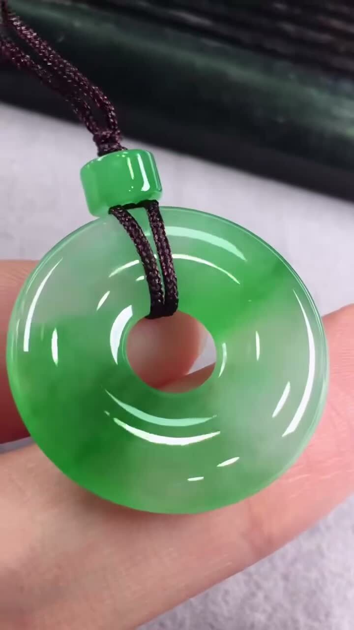 翡翠平安扣 (24.8mm直徑),天然翡翠A玉, 緬甸玉, Jade, Jadeite