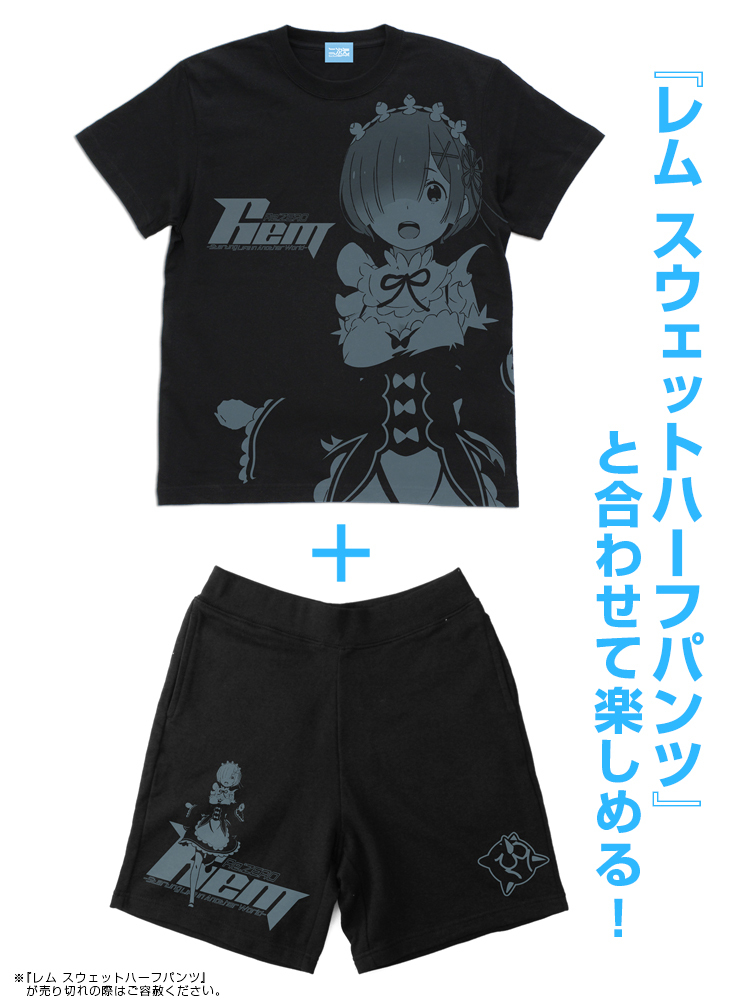 ﾚﾑ ｵｰﾙﾌﾟﾘﾝﾄTｼｬﾂ/BLACK COSPA 070626
