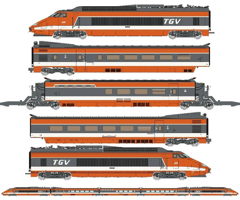 REE TGV-005S HO Scale TGV Digital Sound High-Speed Train – 5-Car Basic Set