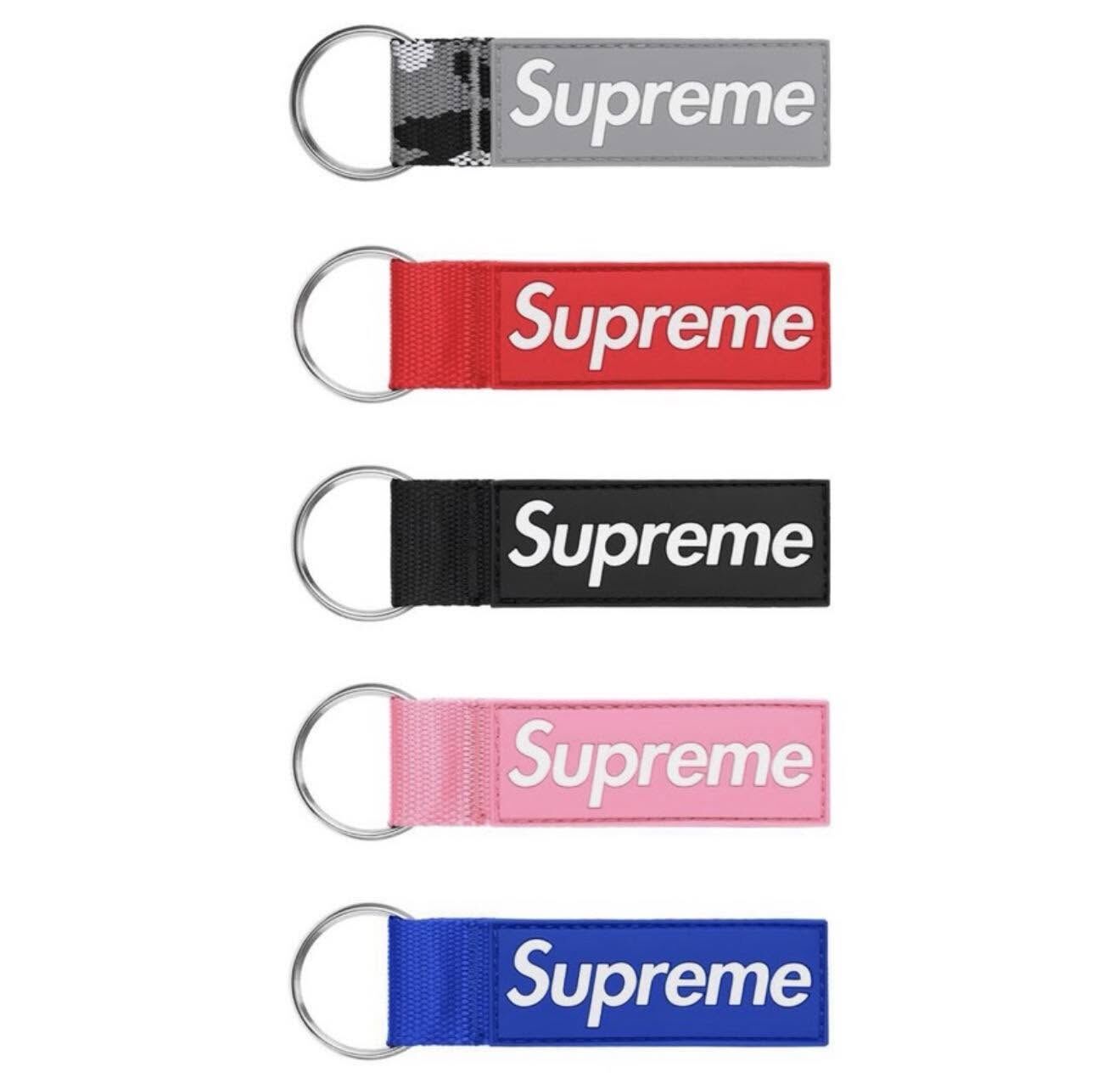 supreme webbing keychain