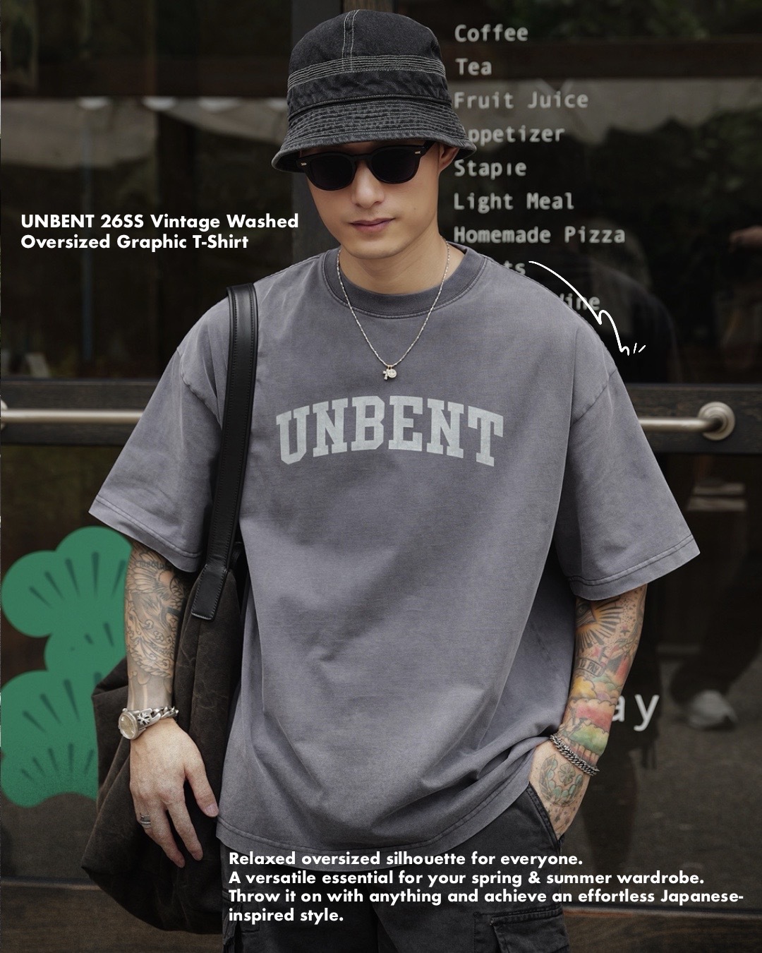 #預購 UNBENT 26SS 日系復古 水洗做舊 LOGO印花 寬鬆短踢 三色