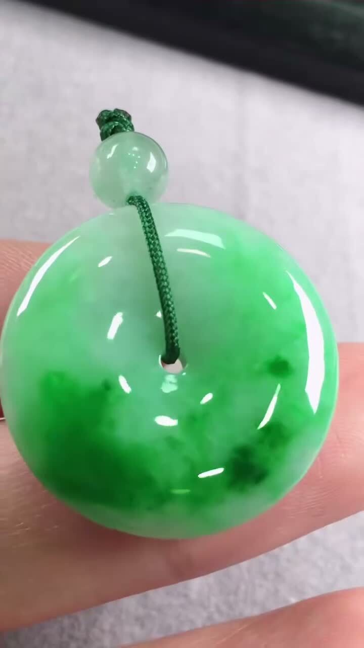 翡翠綠平安扣 (25.8mm直徑),天然翡翠A玉, 緬甸玉, Jade, Jadeite