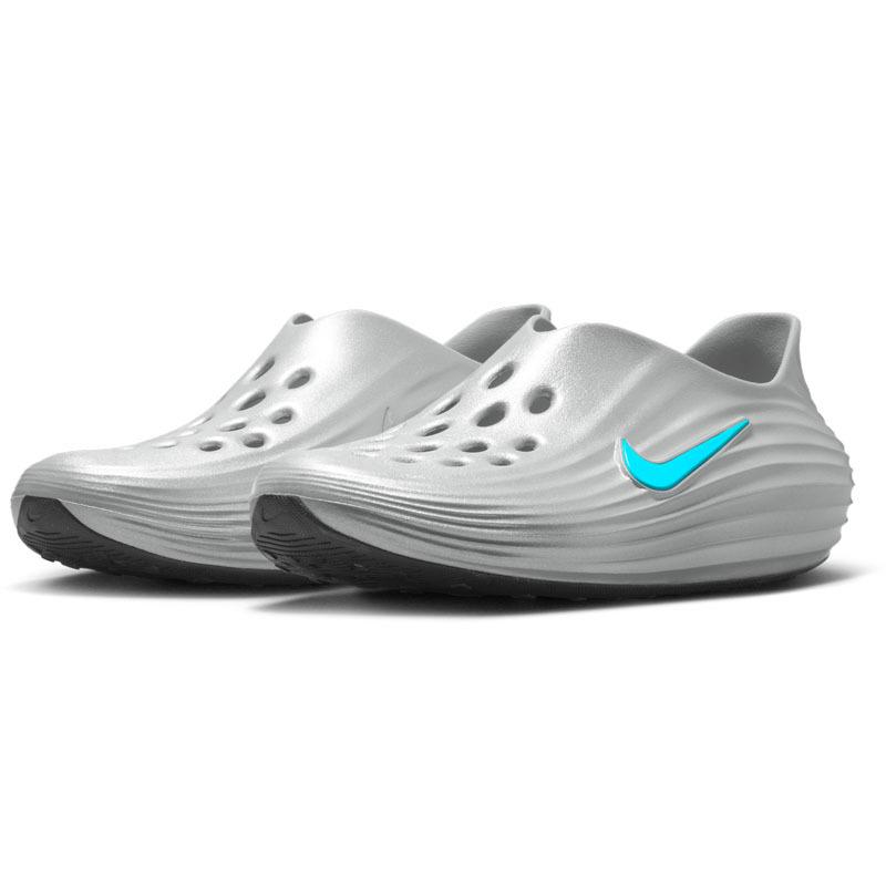 男鞋 NIKE REACTX REJUVEN8 銀色 灰藍色 泡棉 休閒 防水 涼鞋 拖鞋 恢復鞋【HV5060-006】