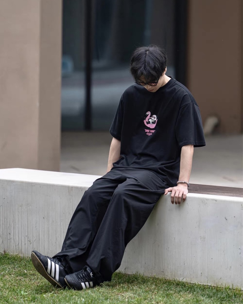 #預購 BTB 26SS 255G 日系 索羅娜sorona涼感 熊猫印花 寬鬆圓領短踢 打底衫 三色