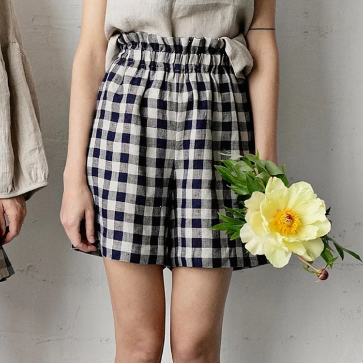 (預購)ALL THE BEAUTIFUL LINEN 大人款-格紋/點點亞麻短褲 FESTIVE SHORTS