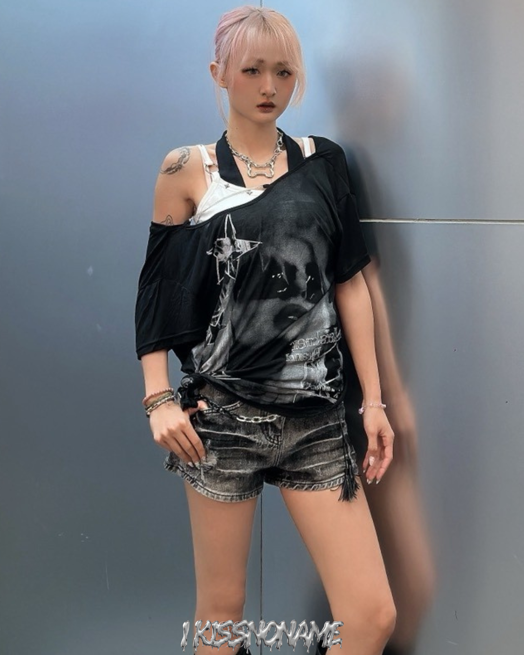 辣妹風印花T