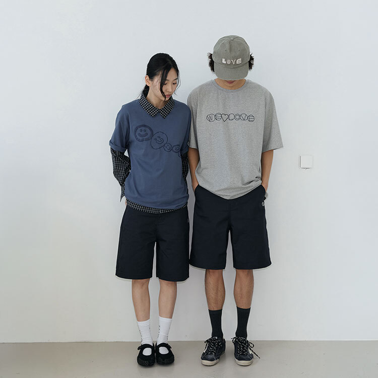 韓國 ooowl 童趣塗鴉踢 LOVE FAMILY 藍色