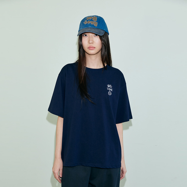 韓國 ooowl 塗鴉文字踢 WE LOVE 20S 海軍藍