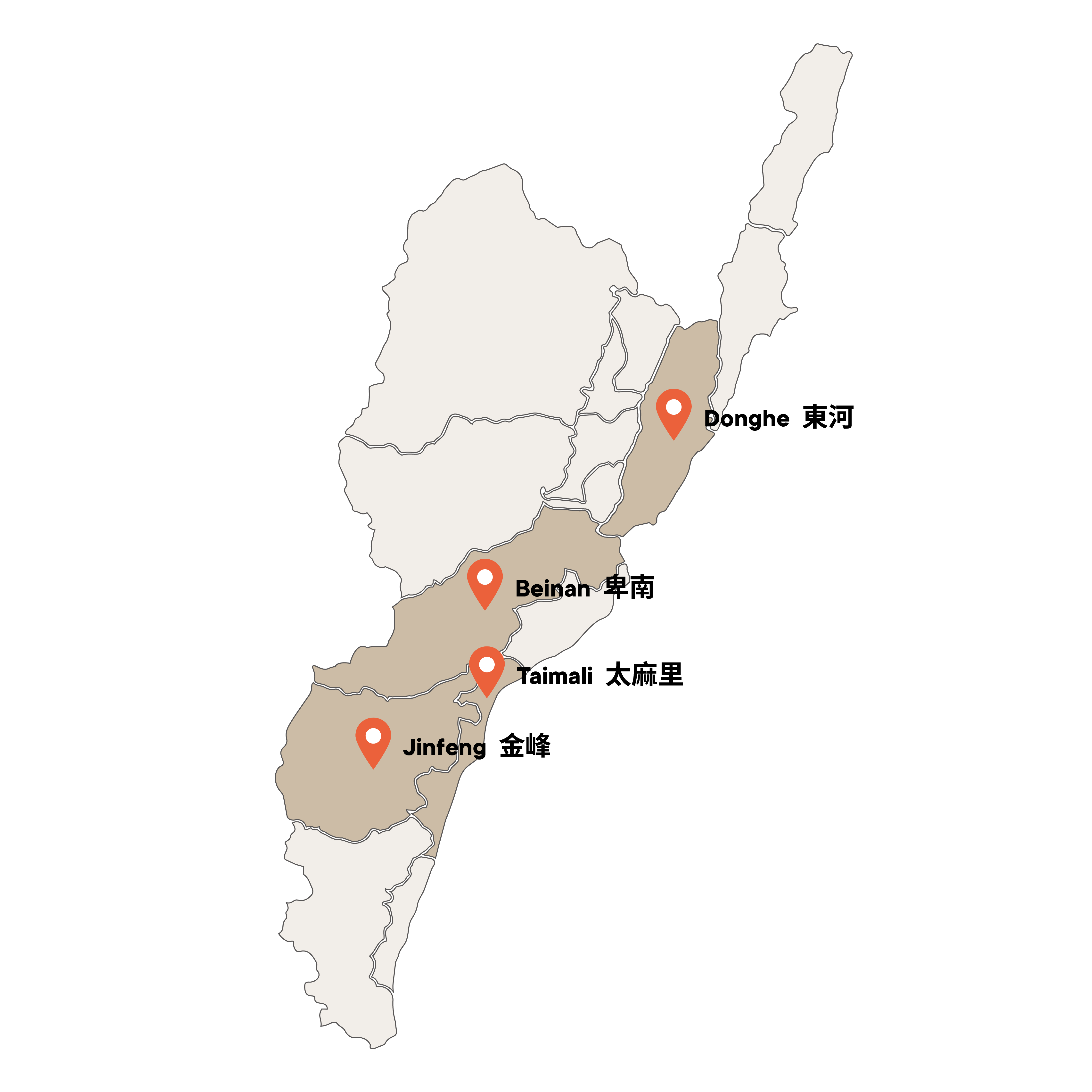 臺東咖啡產區地圖