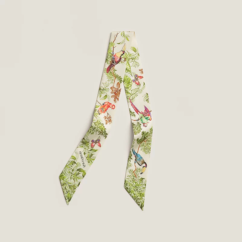 HERMES Equateur Twilly crème/ vert/ multicolore