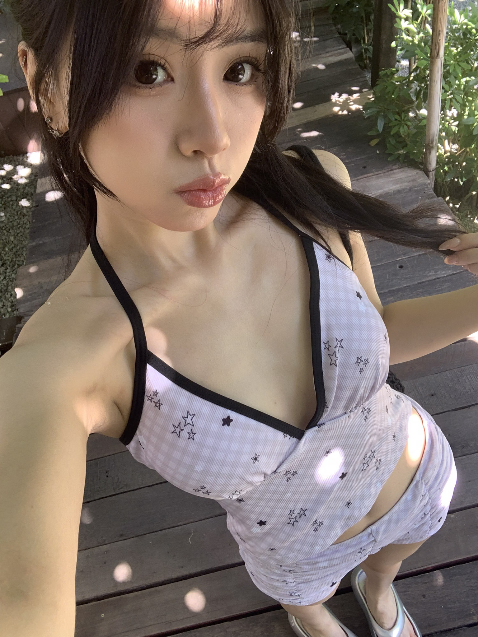 ISA_夏日多巴胺 格紋mix星星兩件式泳衣 _64055