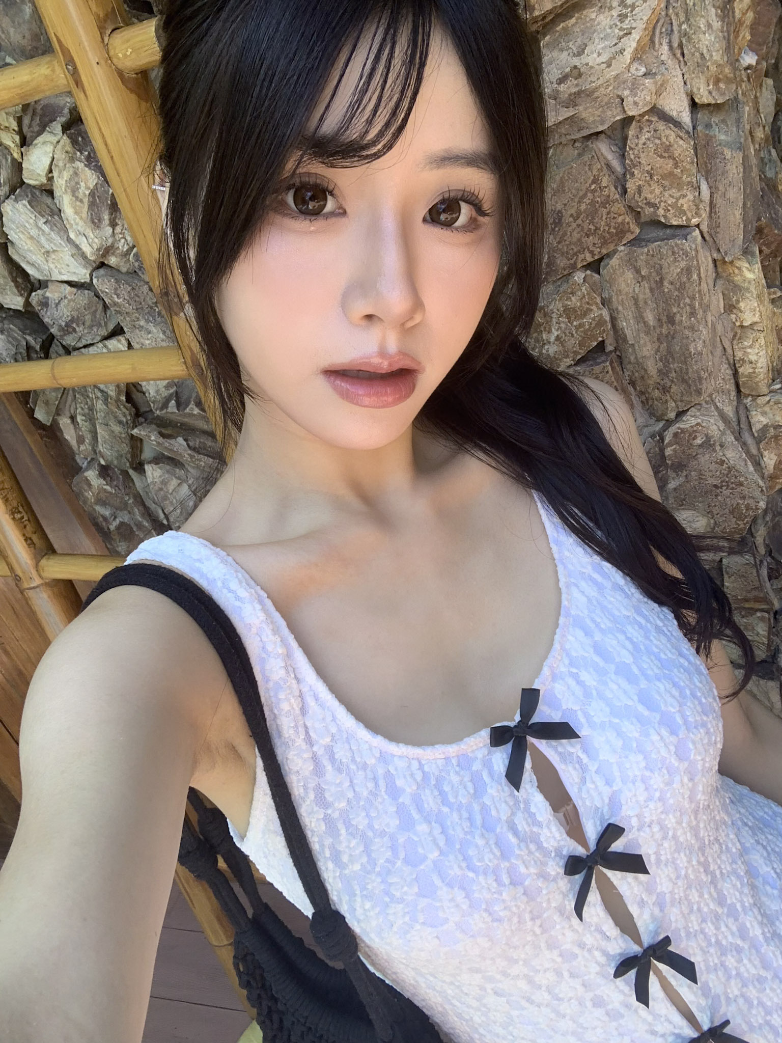 ISA_迷戀這夏日 縷空蝴蝶結緹花連身泳衣_64073