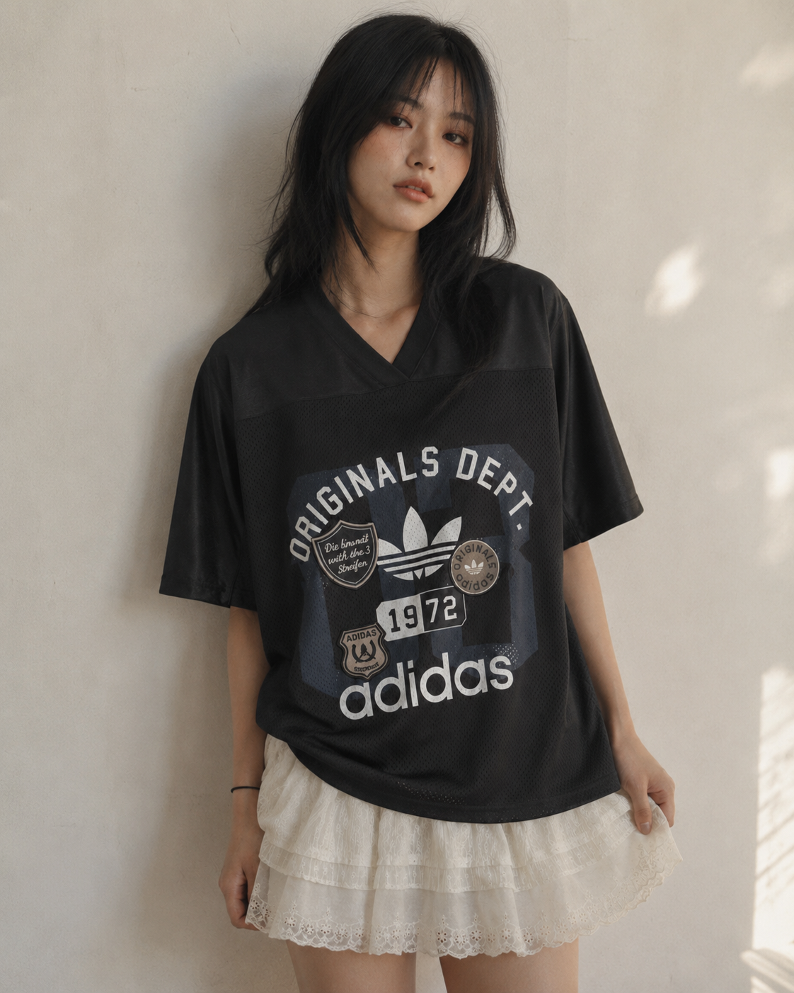 ADIDAS Originals DEPT. 黑色 短袖 上衣 足球 球衣 KD6252