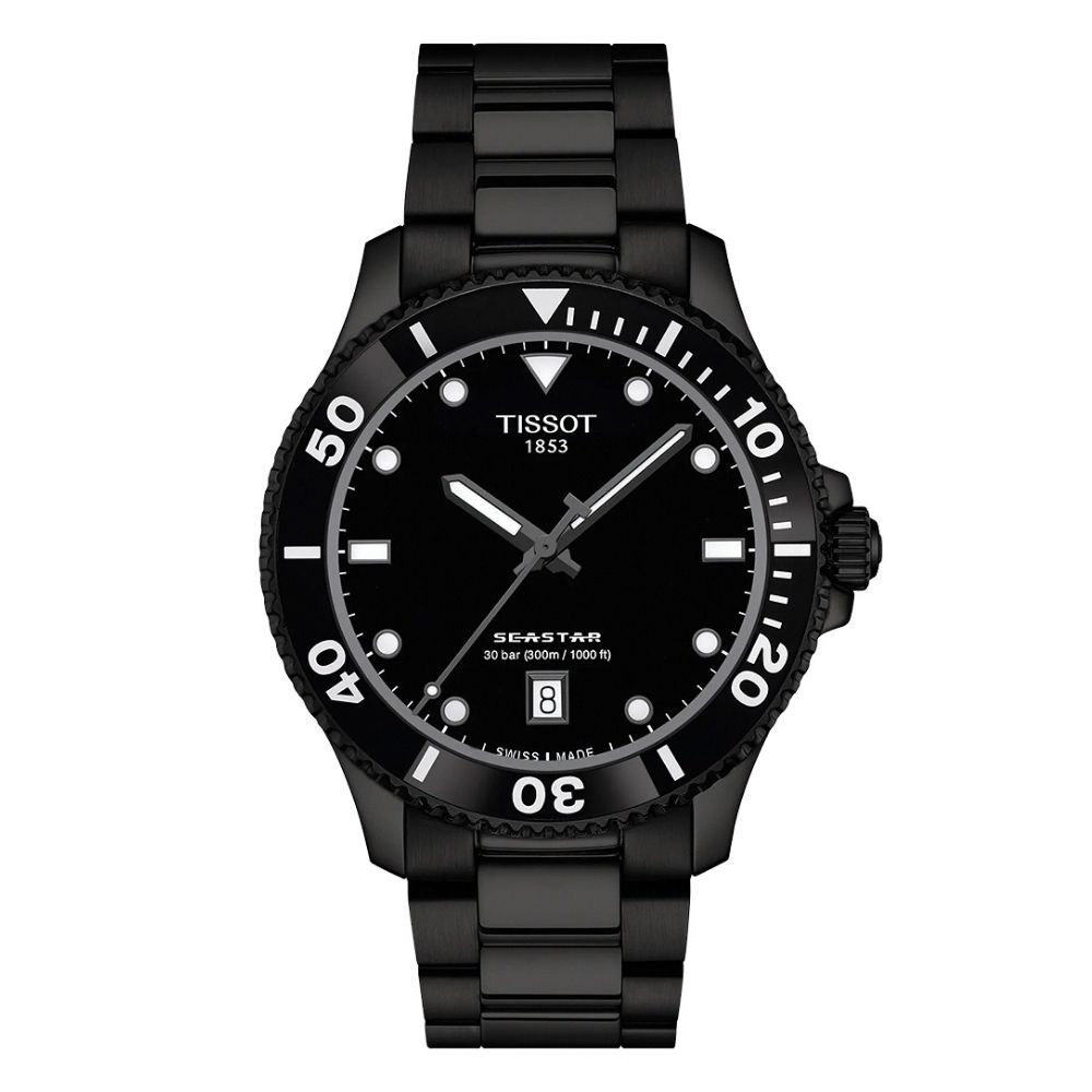 (預購)【Tissot 天梭】海洋之星Seastar系列 全黑 300米 瑞士石英 不鏽鋼 潛水錶 手錶 T120.410.33.051.00