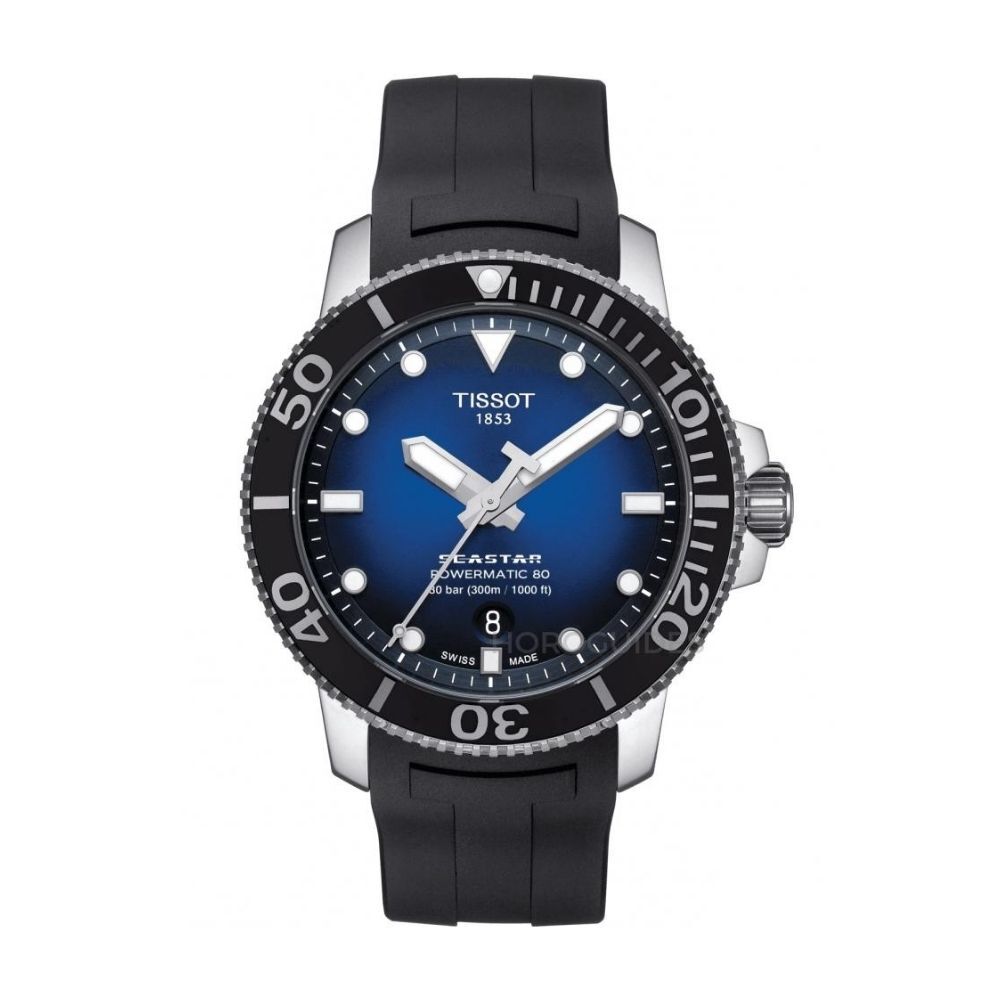 (預購)【Tissot 天梭】海洋之星Seastar系列 銀藍 300米 瑞士機械 矽膠錶帶 潛水錶 手錶 T120.407.17.041.00