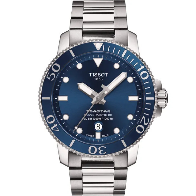(預購)【Tissot 天梭】海洋之星Seastar系列 銀藍 300米 瑞士機械 不鏽鋼 潛水錶 手錶 T120.407.11.041.03
