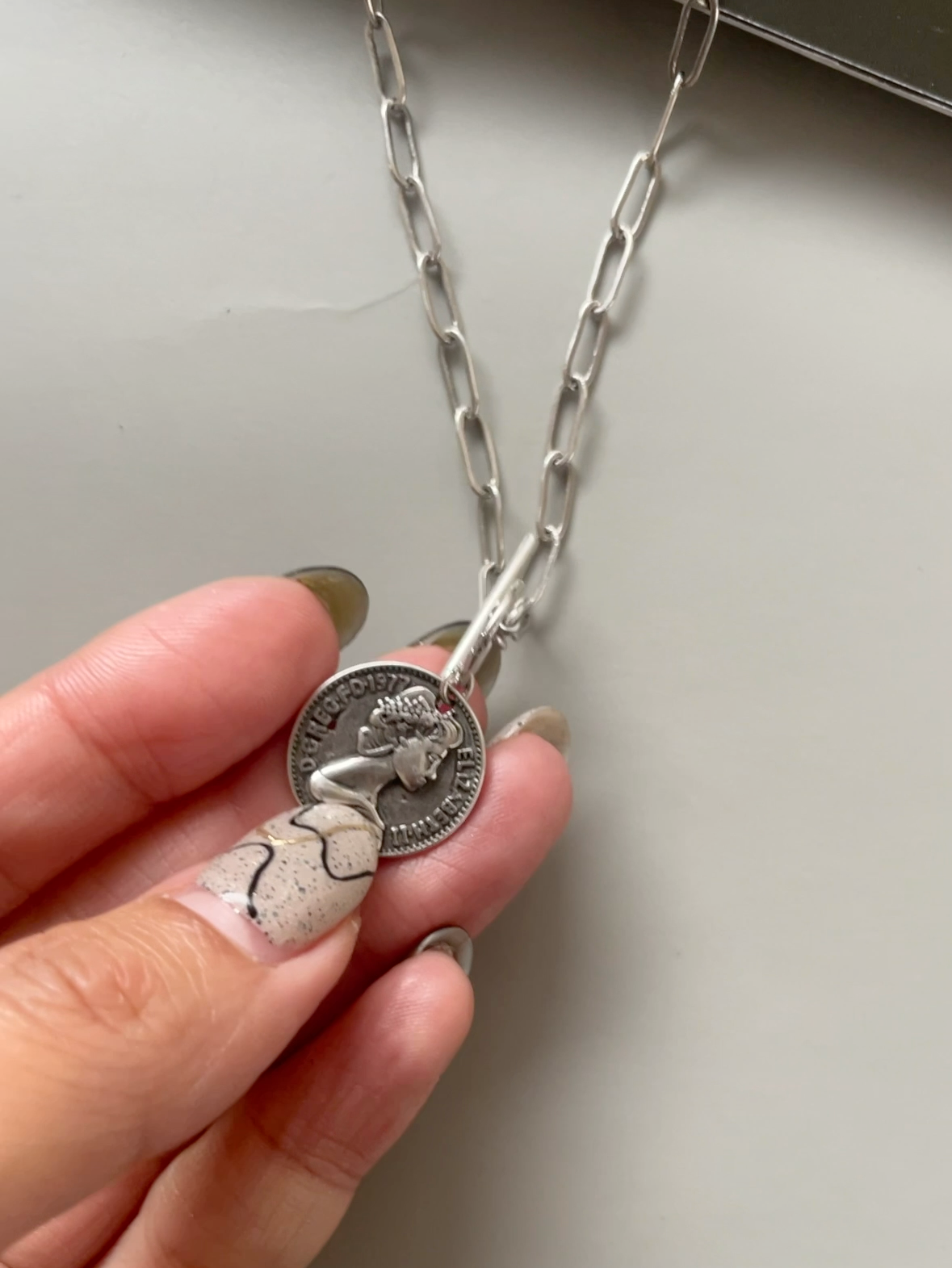 retro coin necklace
