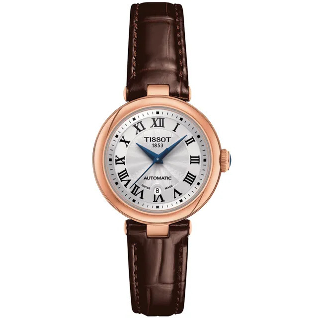 (預購)【Tissot 天梭】Bellissima系列 氣質玫咖 羅馬字 29mm 瑞士機械 皮錶帶 女生 手錶 T126.207.36.013.00