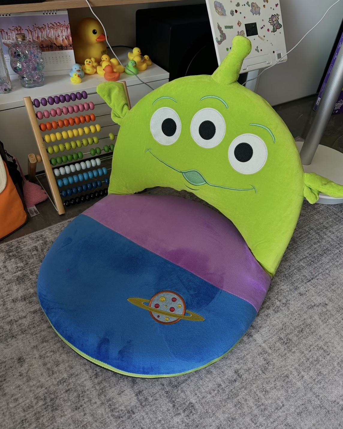 <正版授權>TOY STORY 玩具總動員 摺疊坐墊 懶人 三眼怪 抱抱龍 靠背 迪士尼